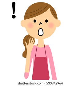 Apron surprised women