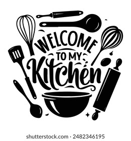 Apron typography Black Glyph Style vector 