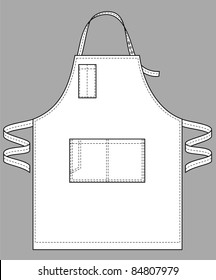 Apron with various pockets, a belt and a shoulder strap