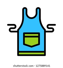 Apron vector, Barbecue related filled design editable stroke icon