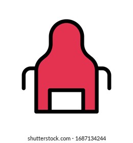 apron vector flat color icon 
