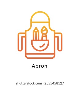 Apron Vector Gradient Outline Icon. Eps file 10