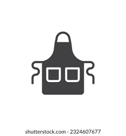 Icono de vector Apron. signo plano relleno para concepto móvil y diseño web. Apron con icono de glifo de bolsillo. Símbolo, ilustración del logotipo. Gráficos vectoriales