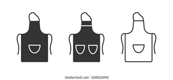 Apron vector icons set. Textile. Kitchen wear. Protection wear