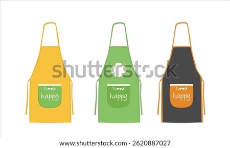 Apron vector illustration in cartoon style. Kitchen apron clipart. House cleaning tool, cleaning supplies flat vector isolated on white background.