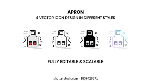 Apron Vector illustration icons in different style