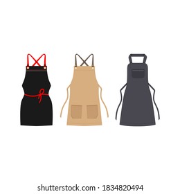 Apron vector illustration on white background. Set of kitchen apron and cook uniform accessory.
