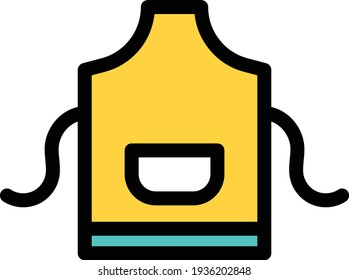 icono de color de línea vectorial de apron