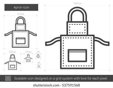 Apron vector line icon isolated on white background. Apron line icon for infographic, website or app. Scalable icon designed on a grid system.