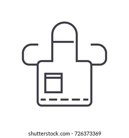 apron vector line icon, sign, illustration on background, editable strokes