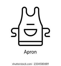 Apron Vector outline Icon Design illustration. Kitchen and home  Symbol on White background EPS 10 File