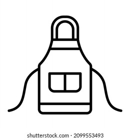 Apron Vector Outline Icon Isolated On White Background
