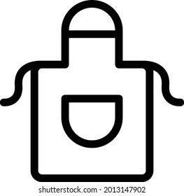 apron with white background. apron is a symbol of bakery .thin line icon.