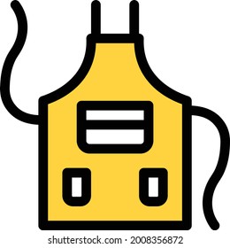 Schürze auf weißem Hintergrund. Die Schürze ist ein Symbol für das Symbol der Professorenfarben-Linie.