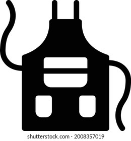 apron with white background. apron is a symbol of professtion .glyph flat icon.