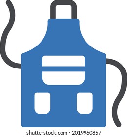 apron with white background. apron is a symbol of professtion .colour line  icon.
