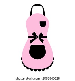 Apron mujeres con arco para la cocina o la limpieza. uniforme protector de delantal para cocinar. Ilustración del vector