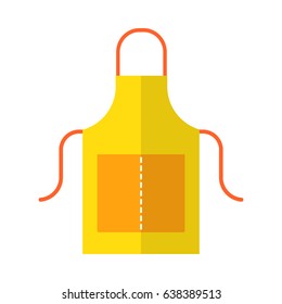 Apron, working or protective clothing for the kitchen, garden. Flat color icon. Object for design