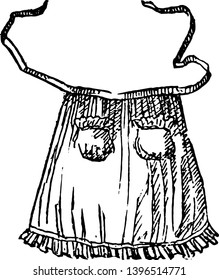Die Schürze werden auf dem Vorteil der Vintage-Linie Zeichnung oder Gravitation Illustration getragen.