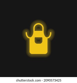 Apron yellow glowing neon icon