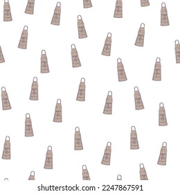 Aprons engraved seamless pattern. Vintage background for kitchen in hand drawn style.