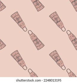 Aprons engraved seamless pattern. Vintage background for kitchen in hand drawn style.