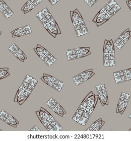 Aprons engraved seamless pattern. Vintage background for kitchen in hand drawn style.