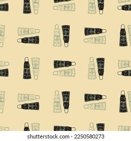 Aprons engraved seamless pattern. Vintage background for kitchen in hand drawn style.