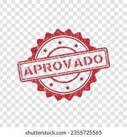 aprovado rubber stamp with grunge style isolated on transparent grid backgrounds