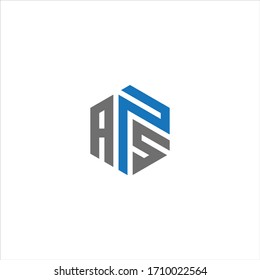 APS unique monogram style vector logo design with blue and grey.