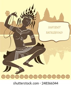 apsara ancient vector background