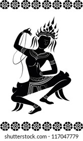 apsara dance, silhouette