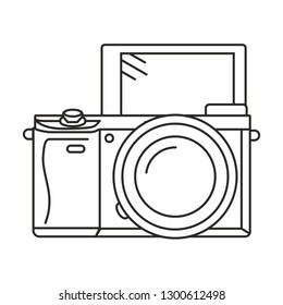 APSC mirrorless camera icon outlines