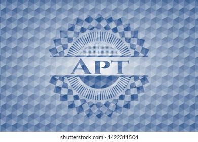 Apt blue hexagon emblem. Vector Illustration. Detailed.