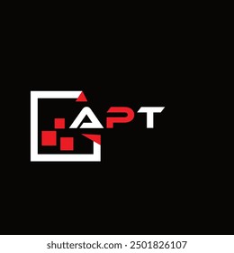  APT creative minimalist letter logo.  APT unique vector initials alphabet letter logo design
