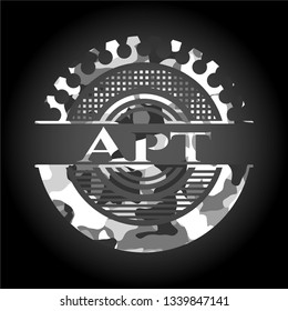Apt grey camouflaged emblem
