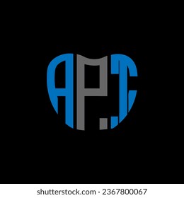 Logo des APT-Briefes kreatives Design. APT einzigartiges Design.
