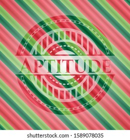 Aptitude christmas badge background. Vector Illustration. Detailed.