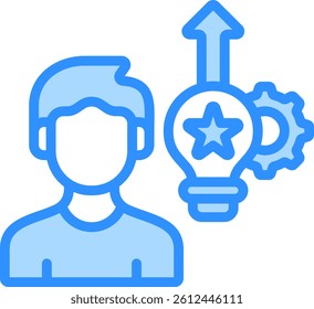 Aptitude Icon Blue Color Vector Illustration