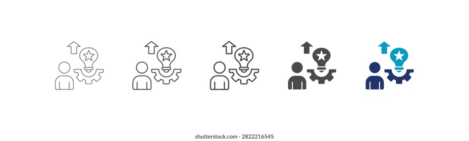 aptitude icon set consisting of multiple styles vector illustration. editable stroke