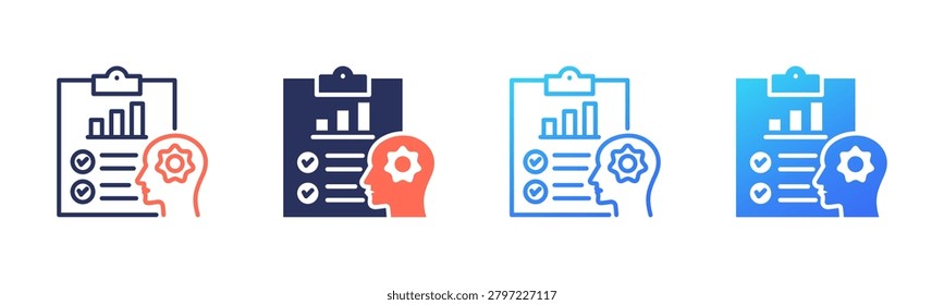 Aptitude icon set multiple color collection