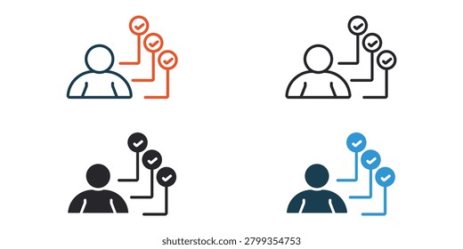 aptitude icons outline and Flat Style,transparent background