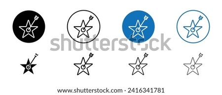 Aptitude Line Icon Set. Talent Target Ability Vector Illustration in Black and Blue Color.