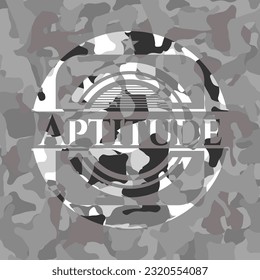 Aptitude on grey camouflaged texture 