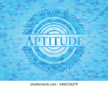 Aptitude sky blue mosaic emblem
