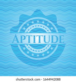 Aptitude water wave concept style emblem. Vector Illustration. Detailed.