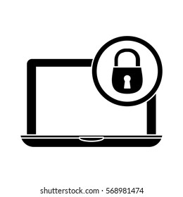 aptop lock server banner icon image , vector illustration