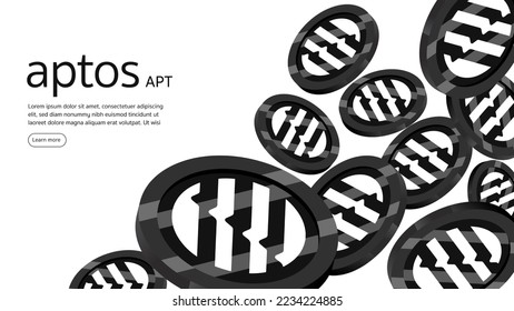 Aptos APT Cryptocurrency background design. Cryptocurrency Blockchain  technology. Vector Illustration