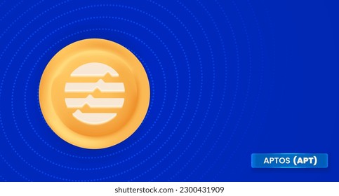 Kryptowährungs-Banner von Aptos (APT) und Hintergrund, Vektorgrafik
