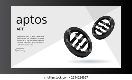 Aptos APT Cryptocurrency banner design. Cryptocurrency Blockchain technology. Vector Illustration